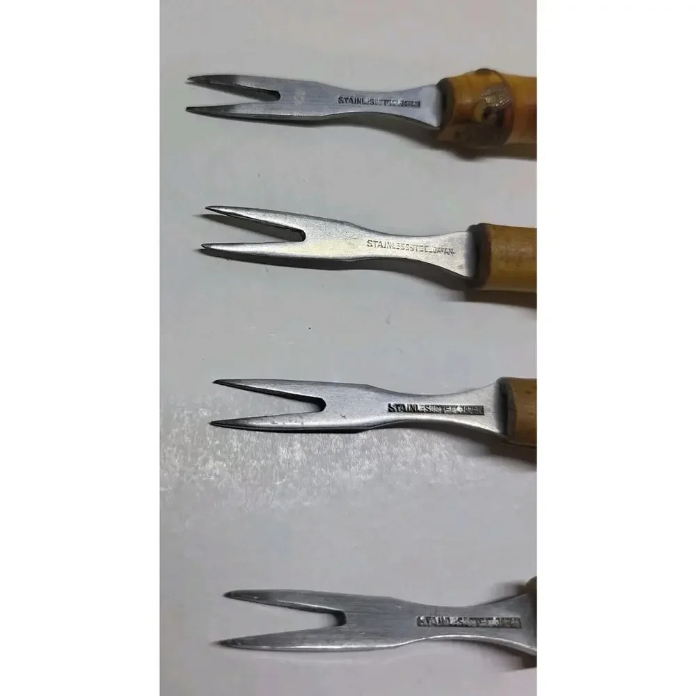 SET OF 4 SEKI HAMONO KK Bamboo Tiki Cocktail Forks Vintage Japan Replacements